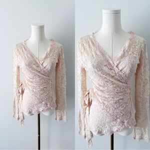 Moda international lace wrap tie cardigan